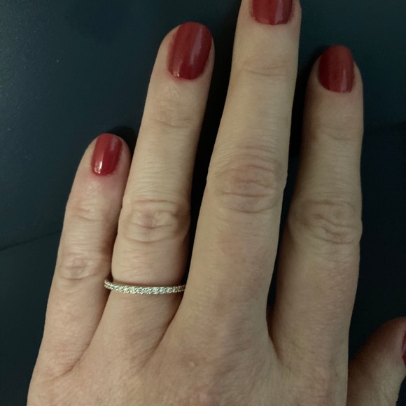 Noemie 18k white gold half eternity band. Sz 5.75. - Picture 2 of 8